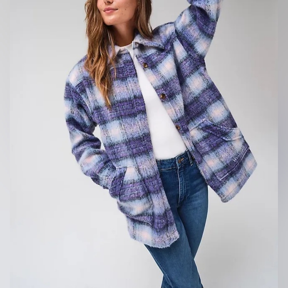 Wrangler Cozy Purple Multi Collared Women’s Coat Size Large NWT